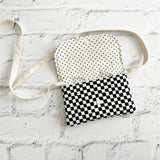 Black and White Checkered Kids Crossbody Bag