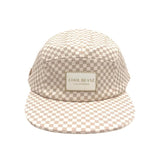 Tan and White Checkered Hat