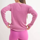 Chunky Orchid Waffle Long Sleeve