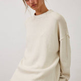 Relaxed Boyfriend Fit Crew Neck Sweater