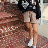 Black Football Game Day Patchwork Long Sleeve Crewneck Top