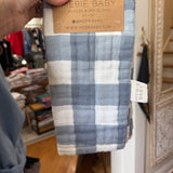 Dusty Blue Checkered Burp Cloth