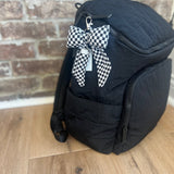 Checkered Bow Chapstick Holder Key Chain