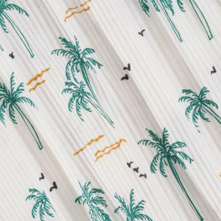 Palm Trees Small Ribbed Zipper