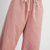 Red Drawstring Check Pants