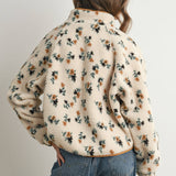Floral Print Fluffy Fleece Sherpa Jacket