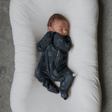 Smiley Ribbed Bamboo Zip Pajamas