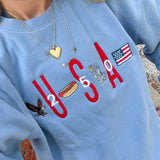 Embroidered Light Blue USA icons