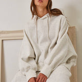 White Melange Hoodie