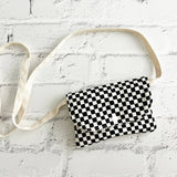 Black and White Checkered Kids Crossbody Bag