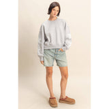 Heather Grey Star Patch Crewneck Sweatshirt
