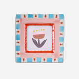 Hand-painted Ceramic Photo Frame, Red Flowers