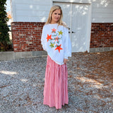 Red Gingham Smocked Bodice Maxi Dress