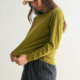 Camo Green Stonewash Boxy Long Sleeve