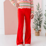 Holly Red Ribbed Flares