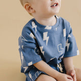 Blue Bolts Shorts Set