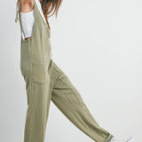 Olive Washed Sleeveless Jumpsuit