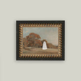 Autumn Field Ghost Framed Antique Artwork: 7x5