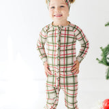 Double Plaid Zip Romper