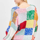 Rainbow Check Sweater