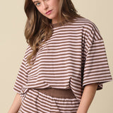 Pink Lena Striped Relaxed-Fit Top
