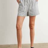 Elastic Drawstring Check Boxer Shorts