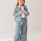 Denim Days Ruffled Collar Jacket