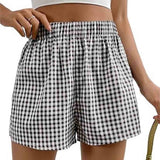 Black Gingham Shorts