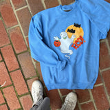 Retro Blue Ghost Crewneck