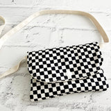 Black and White Checkered Kids Crossbody Bag