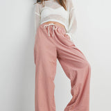 Red Drawstring Check Pants