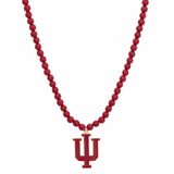 Indiana Hoosiers Beaded Logo Pendant Necklace