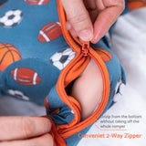 Bamboo Baby Convertible Zipper Pajama Sports Balls