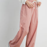 Red Drawstring Check Pants
