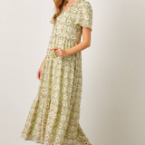 Sage Floral Maxi Dress