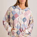 Spring Patchwork Quilted Hoodie