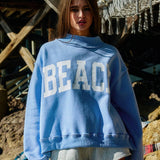 BEACH Reversible Mock-neck Crop Sweatshirt