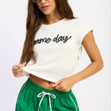 White & Black Game Day Baby Tee