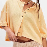 Ladies Solid Color Midi Sleeves Knitted Cardigan