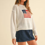 Flag Knit Sweater - Ivory