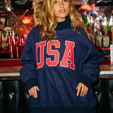 'USA & FLAG' Reversible Mock Neck Sweatshirt