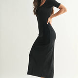 Black Soft Drape Maxi Dress