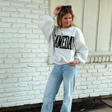 White Embroidered Gameday Sweatshirt