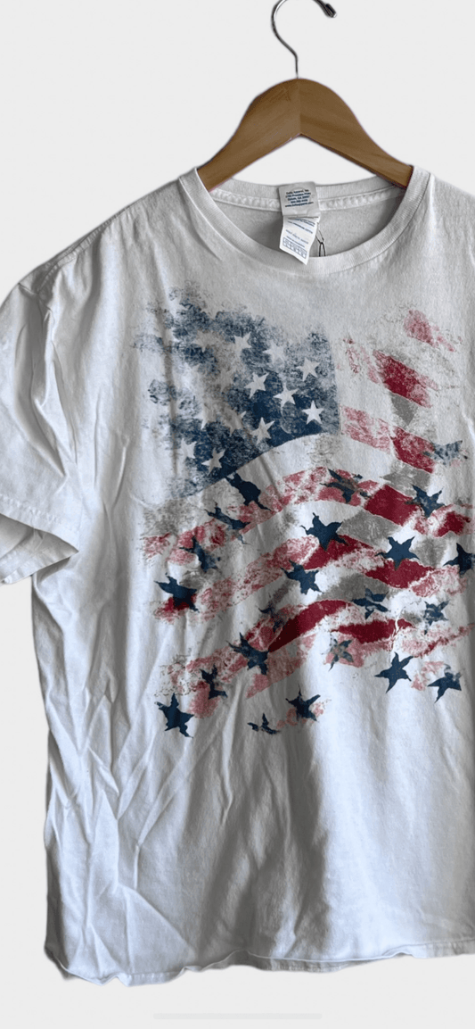 Vintage American Flag abstract Shirt Size LARGE