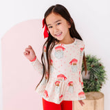 Pink Santas Peplum Top