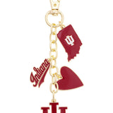 Indiana Hoosiers Heart Cluster Bag Charm