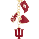 Indiana Hoosiers Heart Cluster Bag Charm