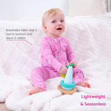Bamboo Baby Convertible Ruffle Zipper Pajama Pink Lace