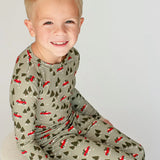 Red Christmas Trucks Small Ribbed Two-Piece Set