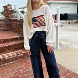 Flag Knit Sweater - Ivory